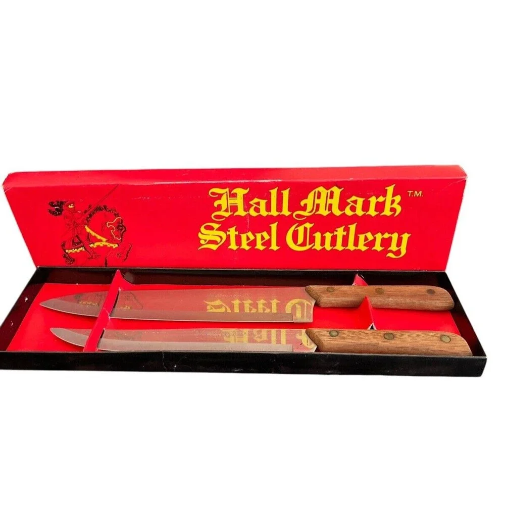 Vintage Hallmark Steel Cutlery Carving Knives Japan Set of 2